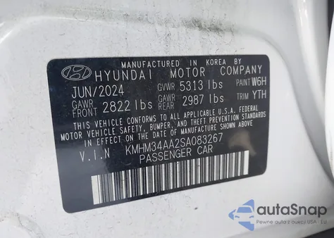 2025 Hyundai Ioniq 6 Sel from USA, damaged, VIN KMHM34AA2SA083267